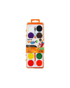 Aquarela Escolar com Pincel - 12 Cores Bazze