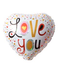 Balão Metalizado 18" 45cm Coração Love You Make+