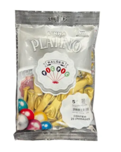 Bexiga Platino nº5 Ouro pacote c/ 25 un Pic Pic