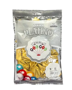 Bexiga Platino nº9 Ouro pacote c/ 25 un Pic Pic