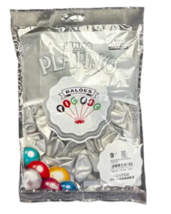 Bexiga Platino nº9 Prata pacote c/ 25 un Pic Pic