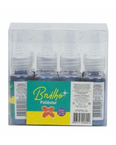 Bisnaga de Glitter 15g Azul Escuro Make+ 12 un