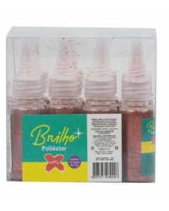 Bisnaga de Glitter 15g Vermelho Make+ 12un