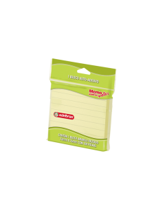 Bloco Adesivo 76mm x 76mm Pautado Amarelo Adelbras