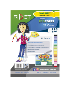 Bloco Eco Cores 21 Cores 42 fls 110g Ridet