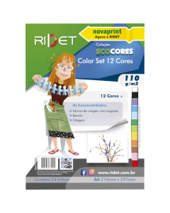Bloco Eco Cores A4 Color Set 24 fls 110g Ridet