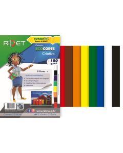 Bloco Eco Cores A4 Criativo 8 Cores 32 fls 180g Ridet