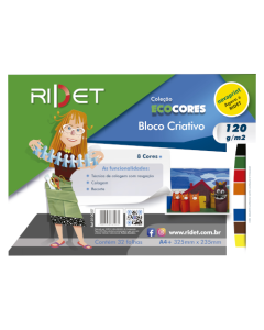 Bloco Eco Cores Colorido 32 fls 110g Ridet