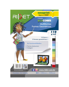 Bloco Eco Cores Multiformas 12 Cores 24 fls 110g Ridet