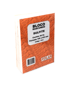 Bloco Rascunho Sulfite 105mm x 155mm 50 Folhas Zolar Pacote c/20 un