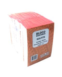 Bloco Rascunho Sulfite 80mm x 112mm 100 Folhas Zolar Pacote c/10 un