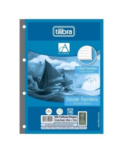 Bloco Universitário 4 Furos 80 Folhas Branco Tilibra