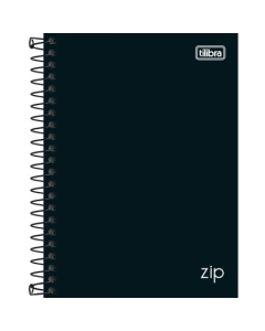 Caderneta Espiral Capa Dura 1/8 Preta Zip 80 Fls Tilibra