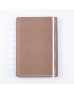 Caderno de Disco Couro Mocha Médio Diskô