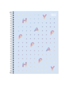 Caderno Universitário 10 Matérias Happy Az 160 Fls Tilibra