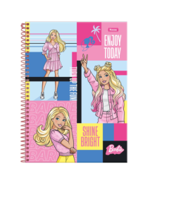 Caderno Universitário 1 Matéria Barbie 80 fls Foroni Amarelo