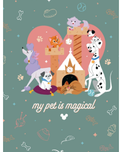 Caderno Universitário 1 Matéria Disney Pets 80 fls Foroni Amarelo