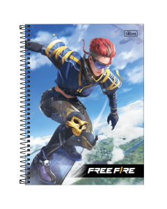 Caderno Universitário 1 Matéria Free Fire 80 fls Tilibra AZ