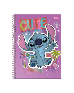 Caderno Universitário 1 Matéria Stitch 80 fls Foroni Branco