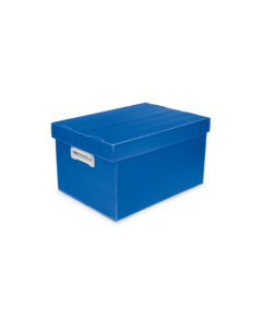 Caixa Organizadora Média c/ Pegadores Fosca Azul Polibras