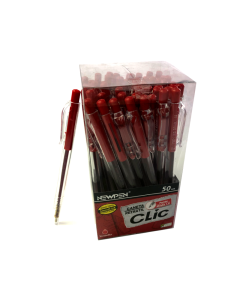 Caneta Esferográfica Clic 1.0mm Vermelha Newpen CX c/50 un
