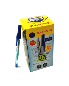 Caneta Esferográfica Compactor 07 Azul CX c/ 50 un
