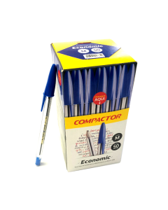 Caneta Esferográfica Compactor Economic 1.0 mm Azul CX c/50 un