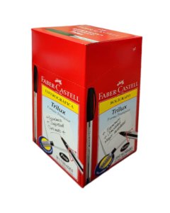 Caneta Esferográfica Trilux 1.0mm Preta Faber Castell Cx c/50 Un