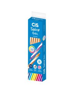 Caneta Esferográfica Cis Spiro 0.7mm Glow Laranja Cis Caixa c/ 12 un