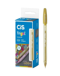 Caneta Gel Cis Trigel 1.0mm Ouro Caixa c/ 12 un