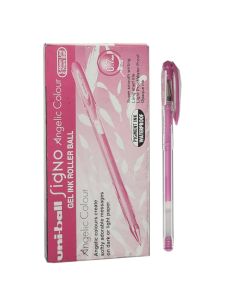 Caneta Gel Uni-ball Signo Angelic Colour Pink Pt c/ 12 un