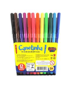 Caneta Hidrográfica 12 Cores Gatte PT c/12 un