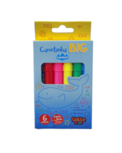 Caneta Hidrográfica Big 6 Cores Gatte - 1 Un