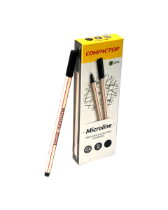 Caneta Hidrográfica Microline 0.4 mm Compactor Preta CX c/12 un
