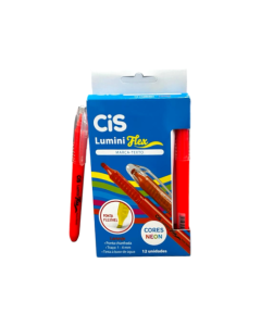 Caneta Marca Texto Cis Lumini Flex Laranja CX c/12 un