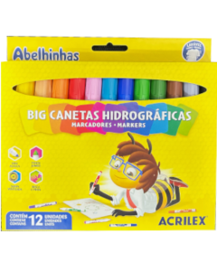 Canetas Hidrográficas Jumbo Big  12 Cores Acrilex