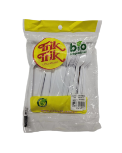 Colher de Sobremesa Branca Trik Trik - Pt c/50 Un