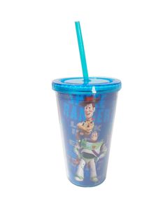 Copo c/ Canudo Woody e Buzz Lighyear Toy Story 450ml TY1