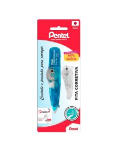 Corretivo em Fita 5mm x 6m com Refil ZTP205R-S Azul Pentel