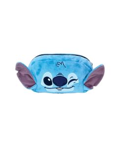 Estojo Stitch Fluffy Pelúcia Azul Dac