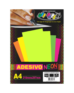 Etiqueta Adesiva Neon A4 Amarelo 100g 20 Folhas Off Paper