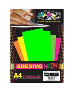Etiqueta Adesiva Neon A4 Verde 100g 20 Folhas Off Paper