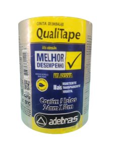 Fita Adesiva 24mm x 50m Transparente Adelbras Pt c/5 un