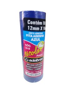 Fita Adesiva Colorida 12mm x 10m Azul Adelbras Pt c/10 un