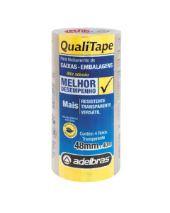 Fita Adesiva Cristal 48mm x 40m Polipropileno Adelbras PT c/4 un
