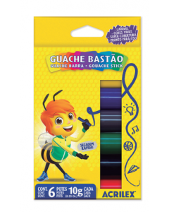 Guache Bastão 6 cores Acrilex