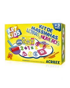 Kit Massinhas Letras e Números Acrilex 450Gr