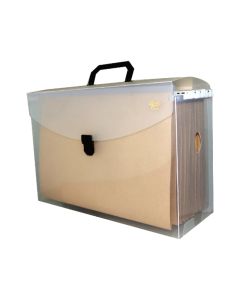 Maleta Arquivo Plástica Cristal c/ 10 Pastas Suspensas Golden Kraft