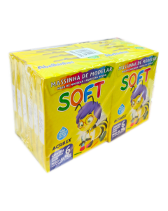 Massinha de Modelar 6 Cores Soft Acrilex PT c/12 un