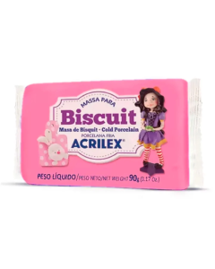 Massa de Biscuit 90g Acrilex Rosa Escuro